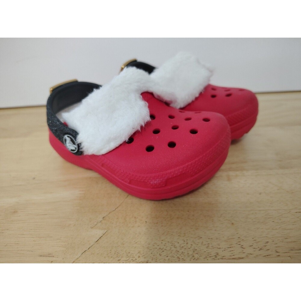 Crocs Slip On Santa Clogs Sz C6 6 Children Sandals Christmas Slip On Lined